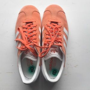 Orange Adidas Gazelles size 8